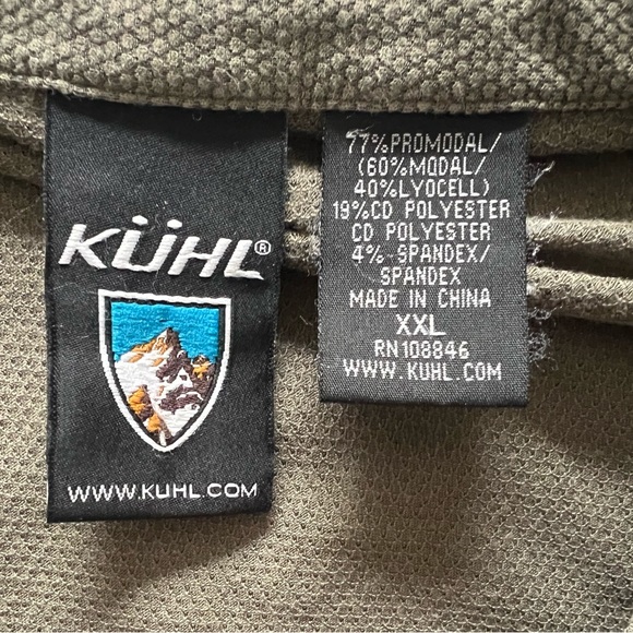 Kuhl Mens Heather Olive Green SS Pockets Lightweight Engineered Polo Shirt 2XL - Picture 10 of 10